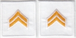 CPL Corporal DARK GOLD on WHITE collar patches Solid Style